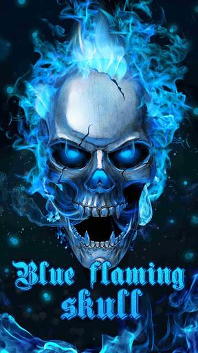Blue Flaming Skull Live Wallpaper 2019 - Image screenshot of android app