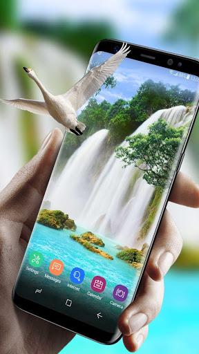 Live Wallpaper Waterfall& Swan - Image screenshot of android app