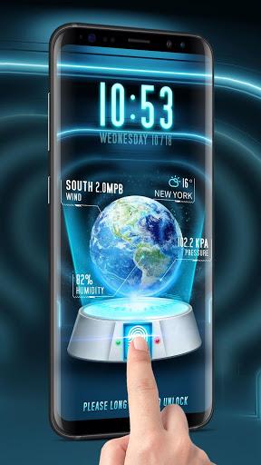 Earth fingerprint style lock screen for prank - Image screenshot of android app