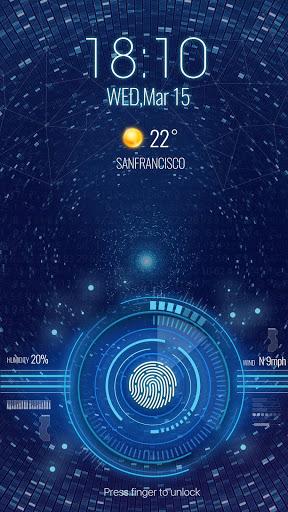 Space fingerprint style lock screen for prank - Image screenshot of android app