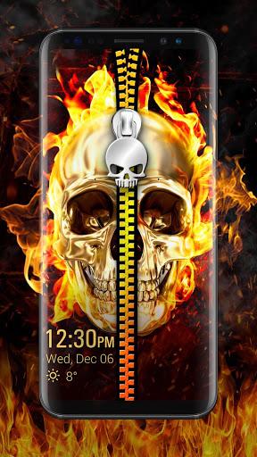 Skull & zipper style lock screen - عکس برنامه موبایلی اندروید