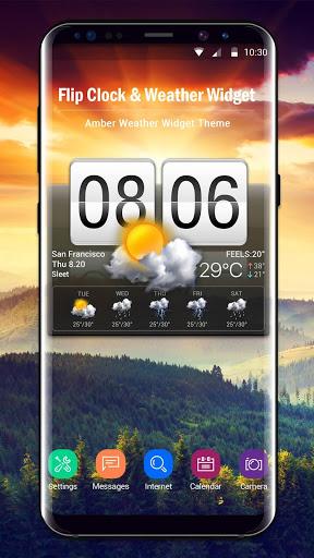 Flip Clock & Weather Widget - عکس برنامه موبایلی اندروید