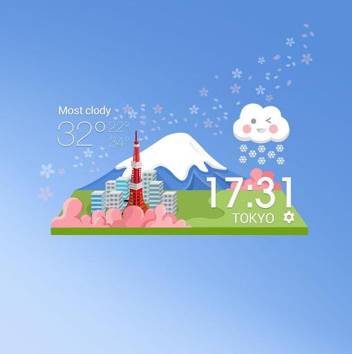 Japanese style weather today - Image screenshot of android app