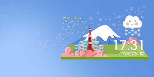 Japanese style weather today - Image screenshot of android app