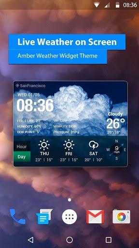 free live weather on screen - Image screenshot of android app