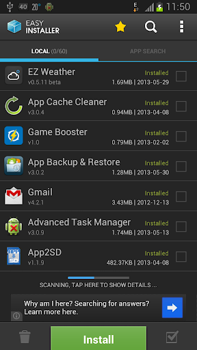 Easy Installer - Apps On SD - Image screenshot of android app