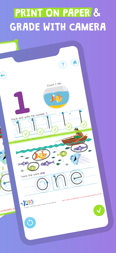Learning worksheets for kids - عکس برنامه موبایلی اندروید