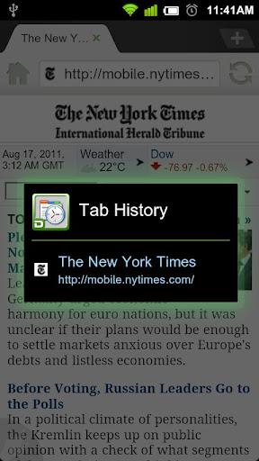 Tab History - Image screenshot of android app