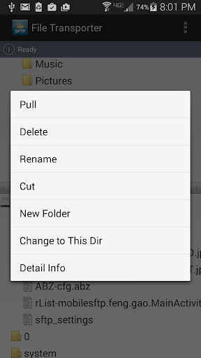 Mobile SFTP(Secure FTP Client) - عکس برنامه موبایلی اندروید