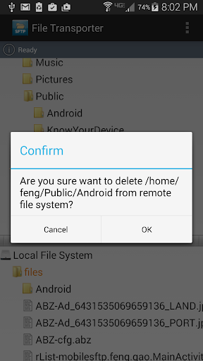 Mobile SFTP(Secure FTP Client) - عکس برنامه موبایلی اندروید