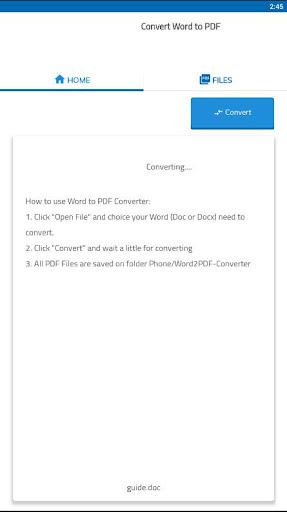 Convert Word to PDF - عکس برنامه موبایلی اندروید