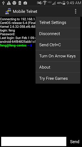 Mobile Telnet - Image screenshot of android app