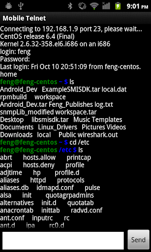 Mobile Telnet - Image screenshot of android app