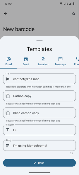 Monochrome - QR & Barcode Tool - عکس برنامه موبایلی اندروید