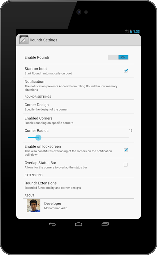 Roundr - Round Screen Corners - Image screenshot of android app