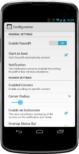 Roundr - Round Screen Corners - Image screenshot of android app