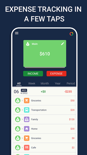 Budget: expense tracker, money - Image screenshot of android app