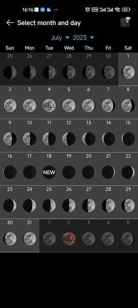 Moon Phase Calendar - عکس برنامه موبایلی اندروید