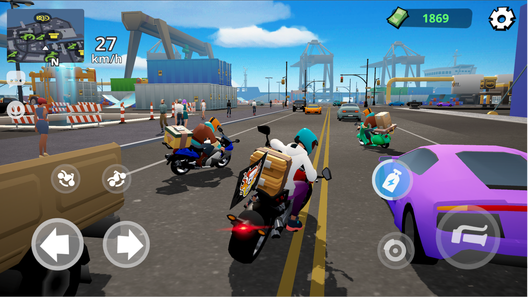 Moto City: Mad Bike Delivery - Gameplay image of android game