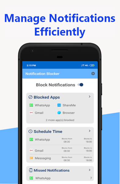 Notification Blocker, Schedule - عکس برنامه موبایلی اندروید