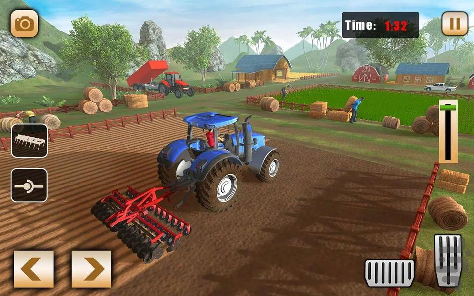 بازی تراکتور سواری در مزرعه - Gameplay image of android game
