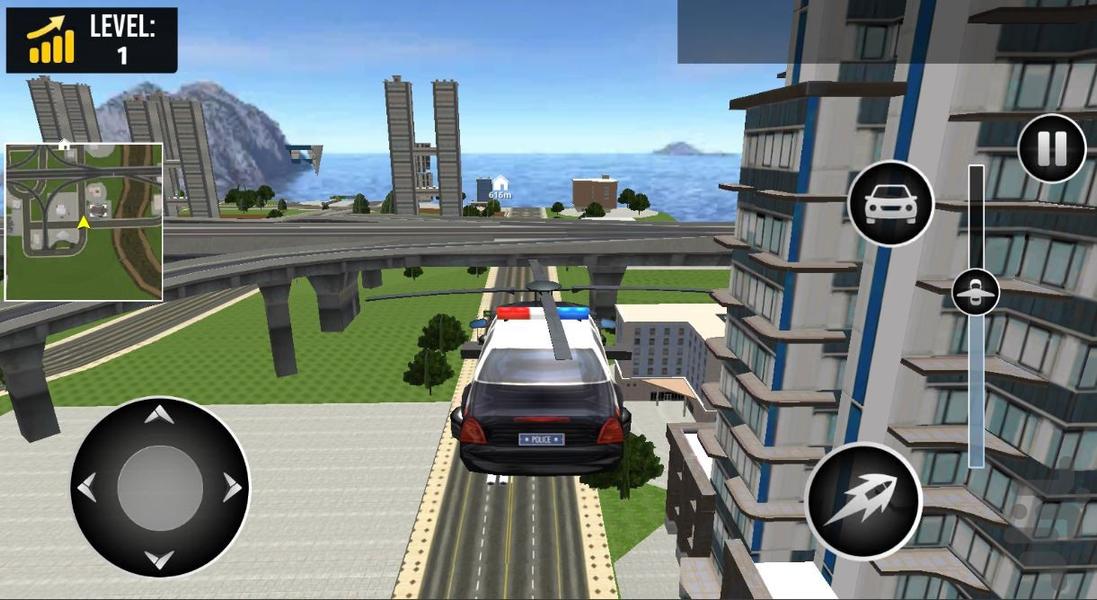 بازی ماشین پلیس پرنده - Gameplay image of android game