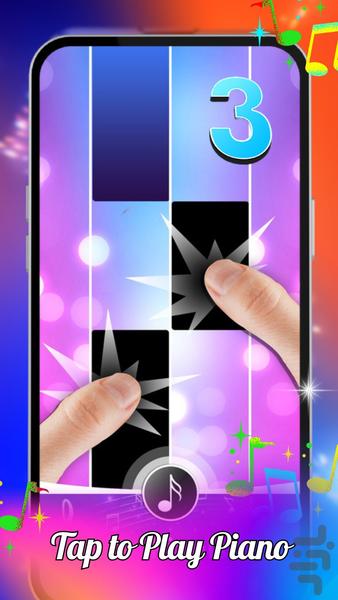 Piano Tiles 2024 - پیانوی پیشرفته - Gameplay image of android game