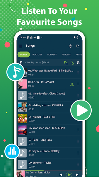Music Player - عکس برنامه موبایلی اندروید