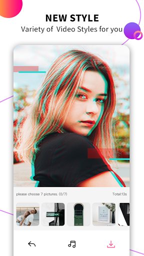 Picslide - Make video with music & photos - عکس برنامه موبایلی اندروید