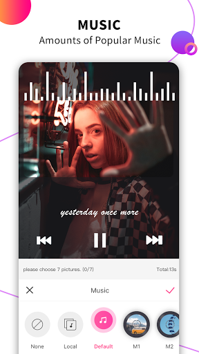 Picslide - Make video with music & photos - عکس برنامه موبایلی اندروید