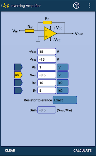 Opamp Calculator - عکس برنامه موبایلی اندروید