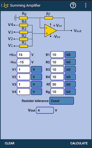 Opamp Calculator - عکس برنامه موبایلی اندروید