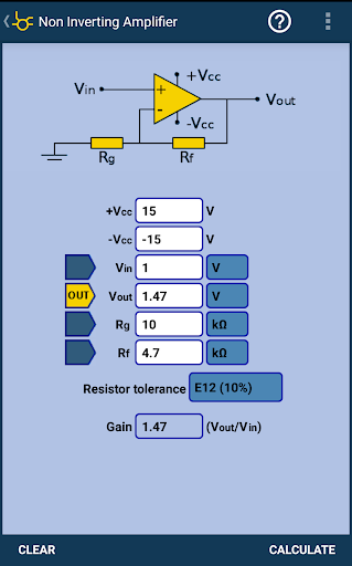 Opamp Calculator - عکس برنامه موبایلی اندروید