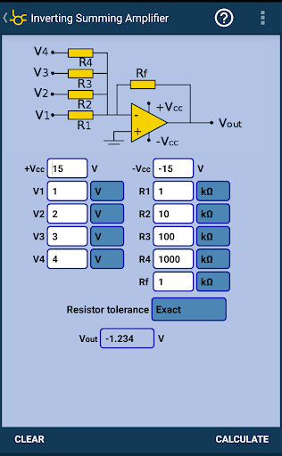 Opamp Calculator - عکس برنامه موبایلی اندروید
