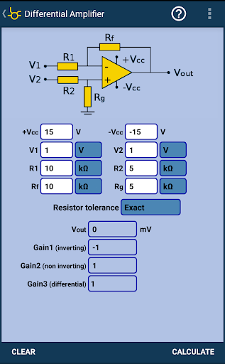 Opamp Calculator - عکس برنامه موبایلی اندروید