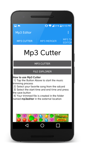 Mp3 Editor, Cutter & Merger - عکس برنامه موبایلی اندروید