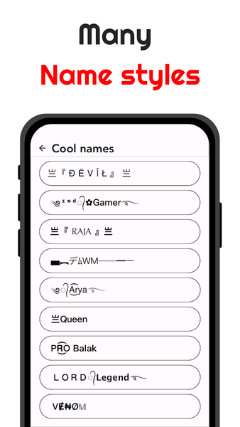 Nickname fire : name style app - عکس برنامه موبایلی اندروید