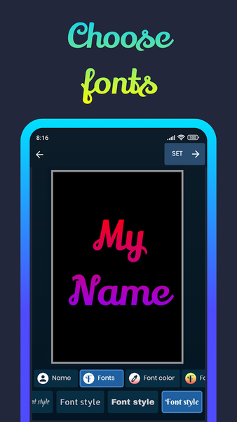 Name wallpaper maker in style - عکس برنامه موبایلی اندروید