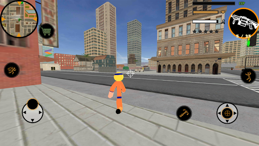 Naru Stickman Rope Hero Ninja Gangstar Crime Fight - Gameplay image of android game