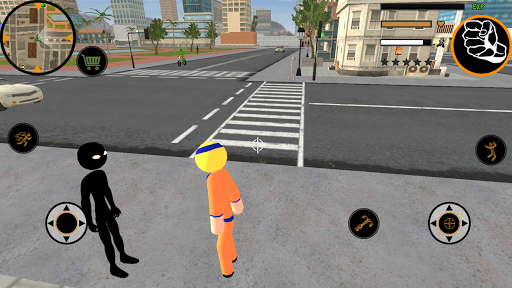 Naru Stickman Rope Hero Ninja Gangstar Crime Fight - Gameplay image of android game