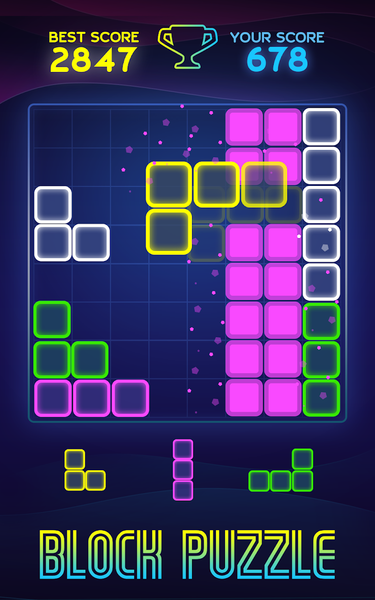 Neon Block Puzzle - Gameplay image of android game