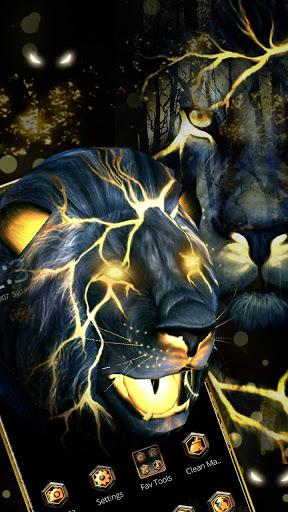 3D Neon Golden Lion Theme - Image screenshot of android app