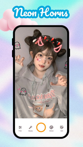 Neon Horns Devil Camera - عکس برنامه موبایلی اندروید