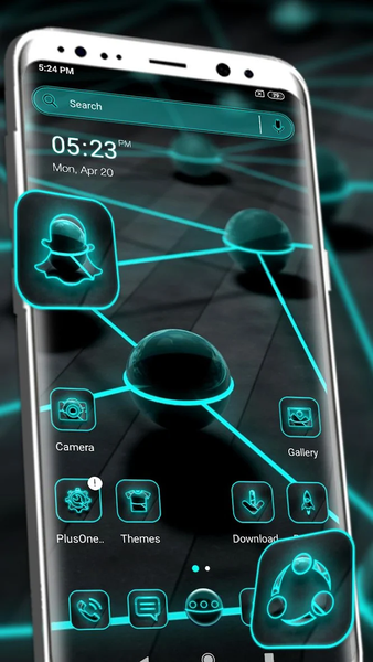 Neon Laser Sphere Theme - Image screenshot of android app