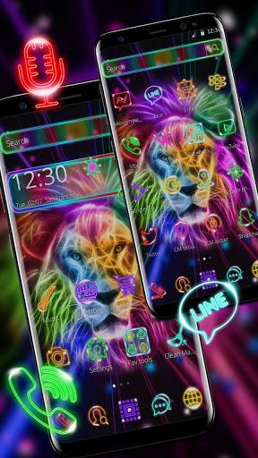 Neon Lion Cool Theme - Image screenshot of android app