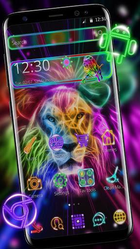 Neon Lion Cool Theme - Image screenshot of android app