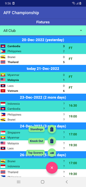 World Soccer Fixtures - Image screenshot of android app