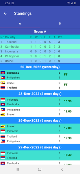 World Soccer Fixtures - عکس برنامه موبایلی اندروید