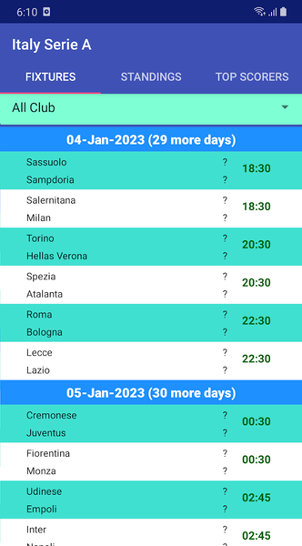 World Soccer Fixtures - عکس برنامه موبایلی اندروید