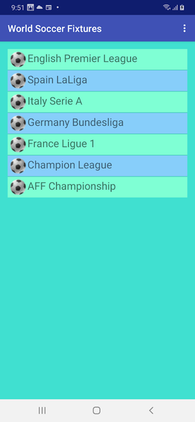 World Soccer Fixtures - Image screenshot of android app